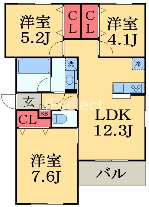 千葉市中央区中央のマンションの間取り