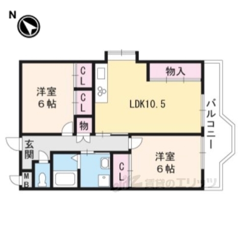 守山市吉身のマンションの間取り