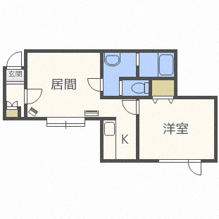 札幌市北区百合が原のアパートの間取り