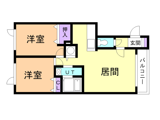 苫小牧市見山町のアパートの間取り