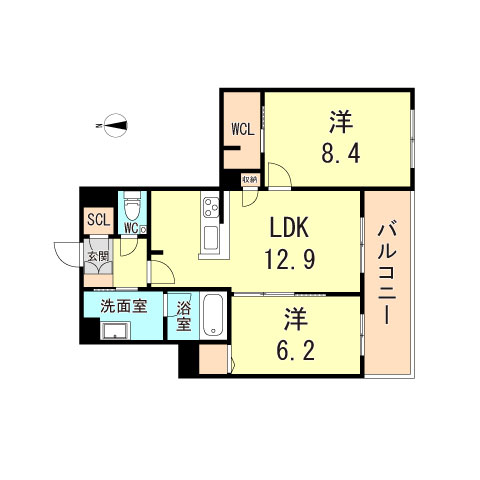 神戸市須磨区潮見台町のマンションの間取り