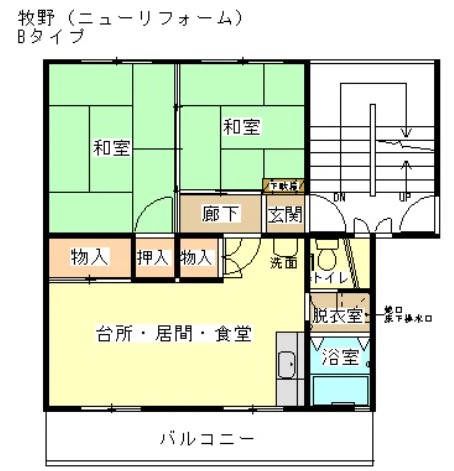 【牧野団地2棟の間取り】