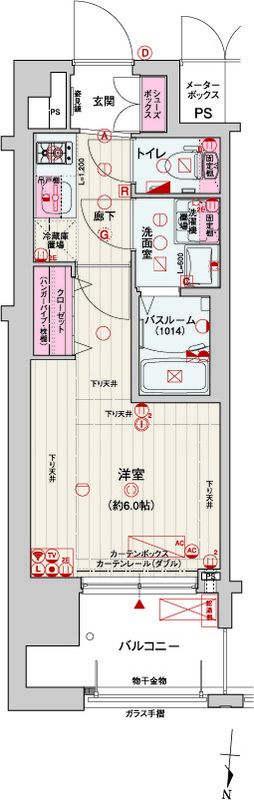 大阪市北区本庄西のマンションの間取り