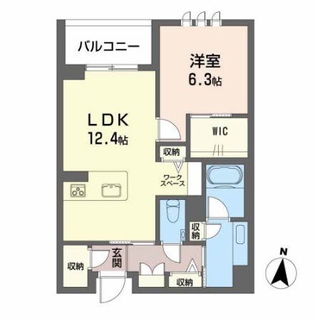 松本市筑摩のマンションの間取り