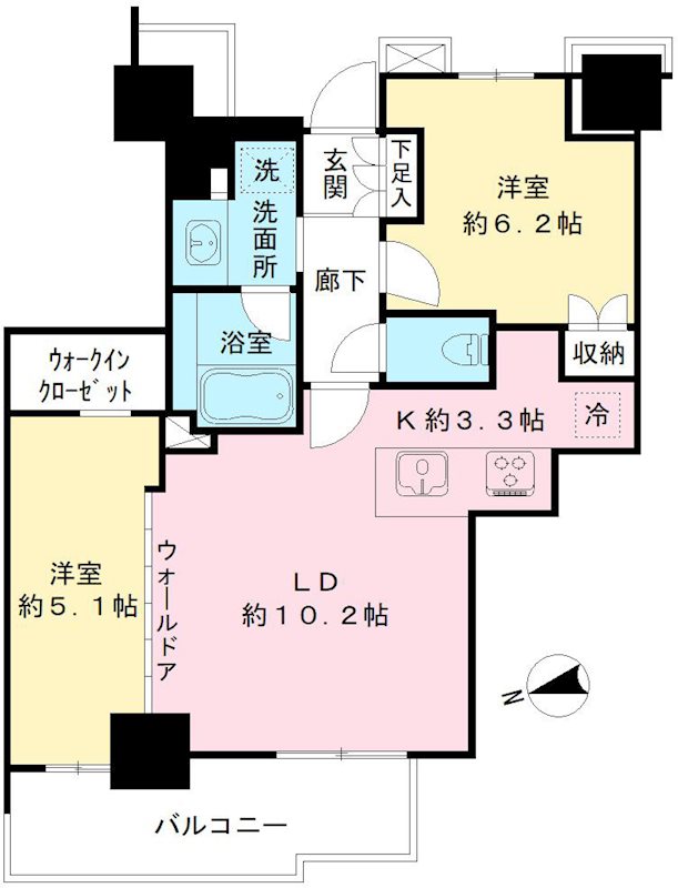 Brillia Tower 聖蹟桜ヶ丘 BLOOMING RESIDEの間取り