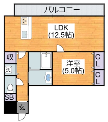 大阪市平野区西脇のマンションの間取り