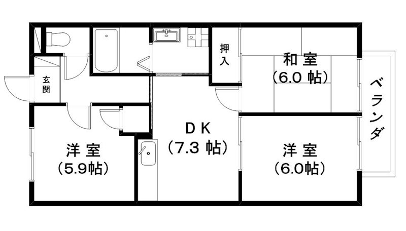 【近江八幡市西本郷町東のアパートの間取り】