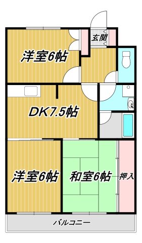 岐阜市北島のマンションの間取り