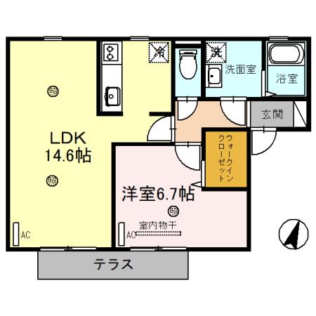 甲賀市甲南町寺庄のアパートの間取り