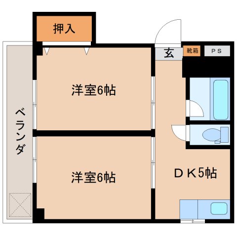 大和郡山市昭和町のマンションの間取り