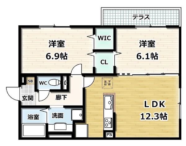 プラティア南里の西の間取り