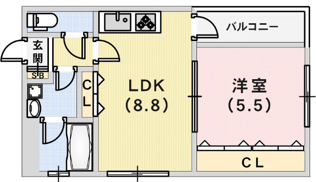 アネシスコート門口の間取り