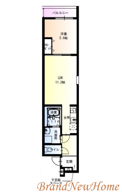 【堺市堺区大浜中町のアパートの間取り】