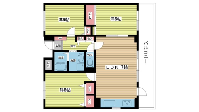 緑丘マンションの間取り