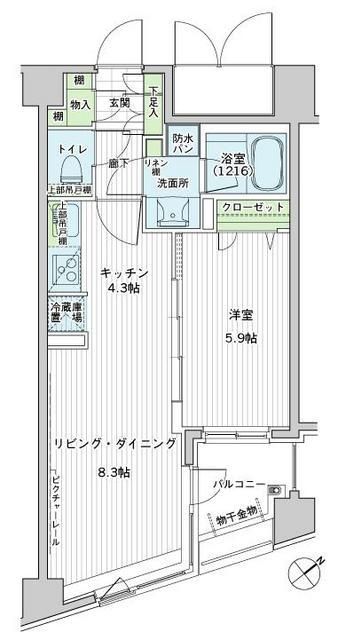 コスモリード新宿余丁町の間取り