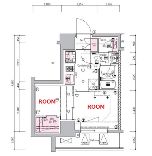 横浜市南区白妙町のマンションの間取り