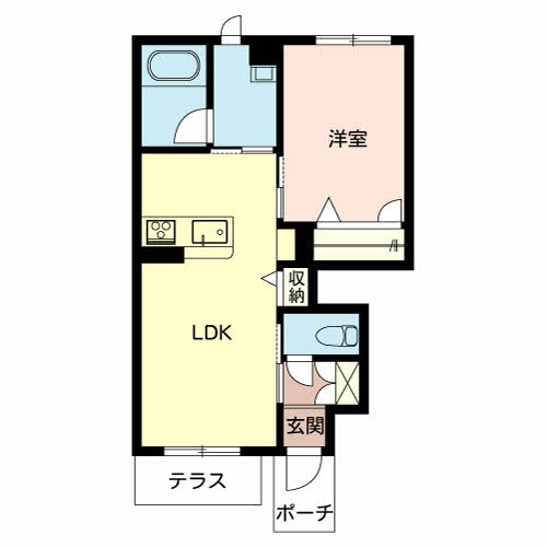 加西市北条町東南のアパートの間取り