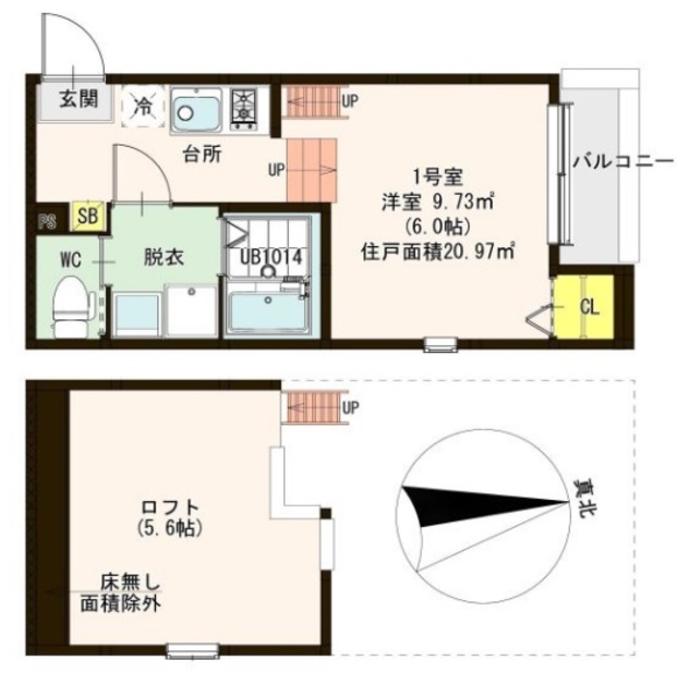 大阪市東淀川区柴島のアパートの間取り