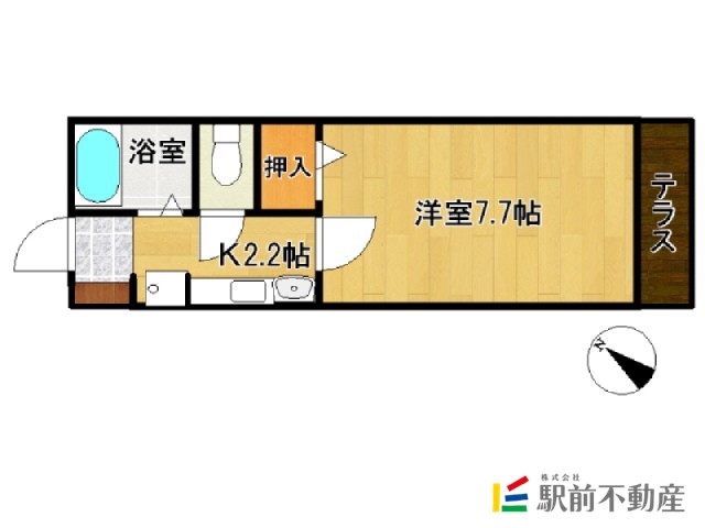 太宰府市通古賀のアパートの間取り