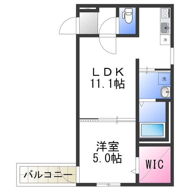 泉大津市東雲町のアパートの間取り