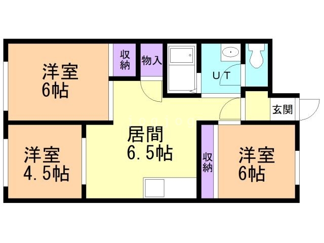 札幌市北区北三十六条西のマンションの間取り