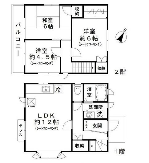 東京都渋谷区上原２（一戸建）の賃貸物件の間取り