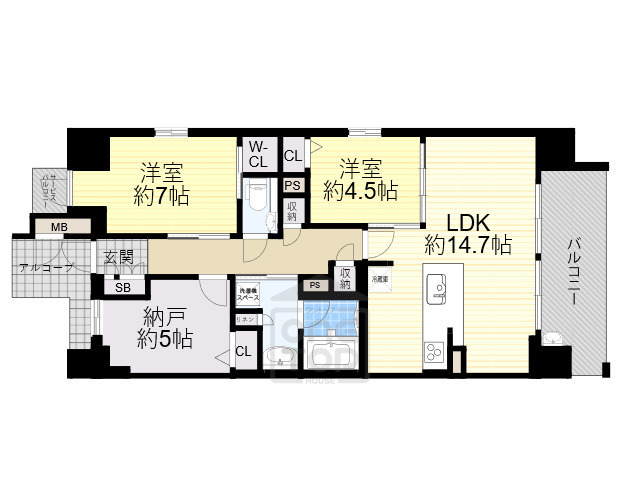 エスリード箕面船場阪大前の間取り