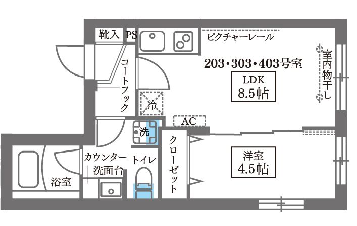 COCOCUBE大森西 東邦医大通りの間取り写真