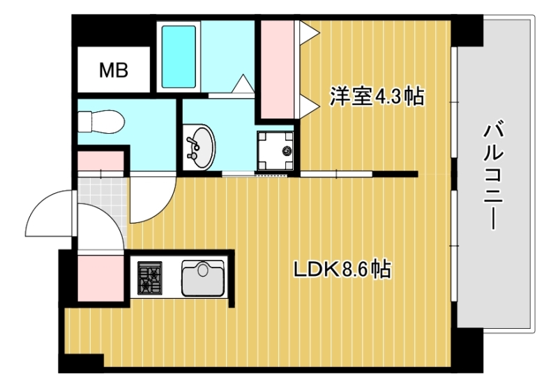 地下鉄千日前線 今里駅 徒歩1分 9階建 築9年の間取り写真