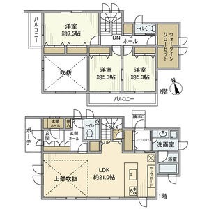 白鳥3丁目戸建の間取り写真
