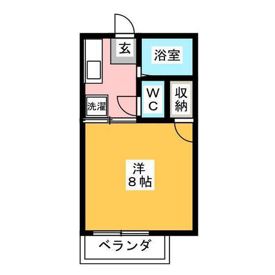 岡山市北区牟佐のアパートの間取り