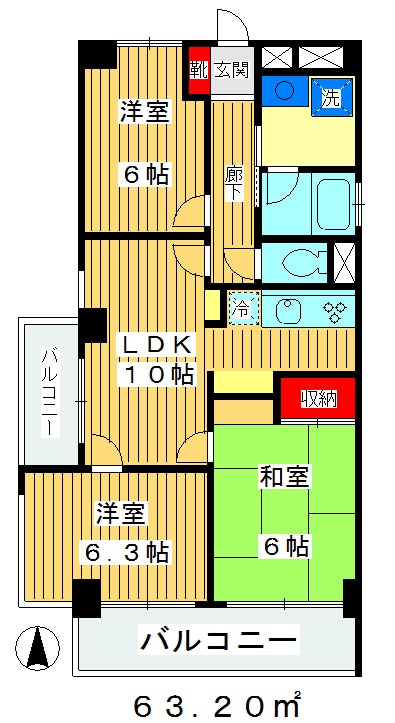 東京都板橋区徳丸５（マンション）の賃貸物件の間取り