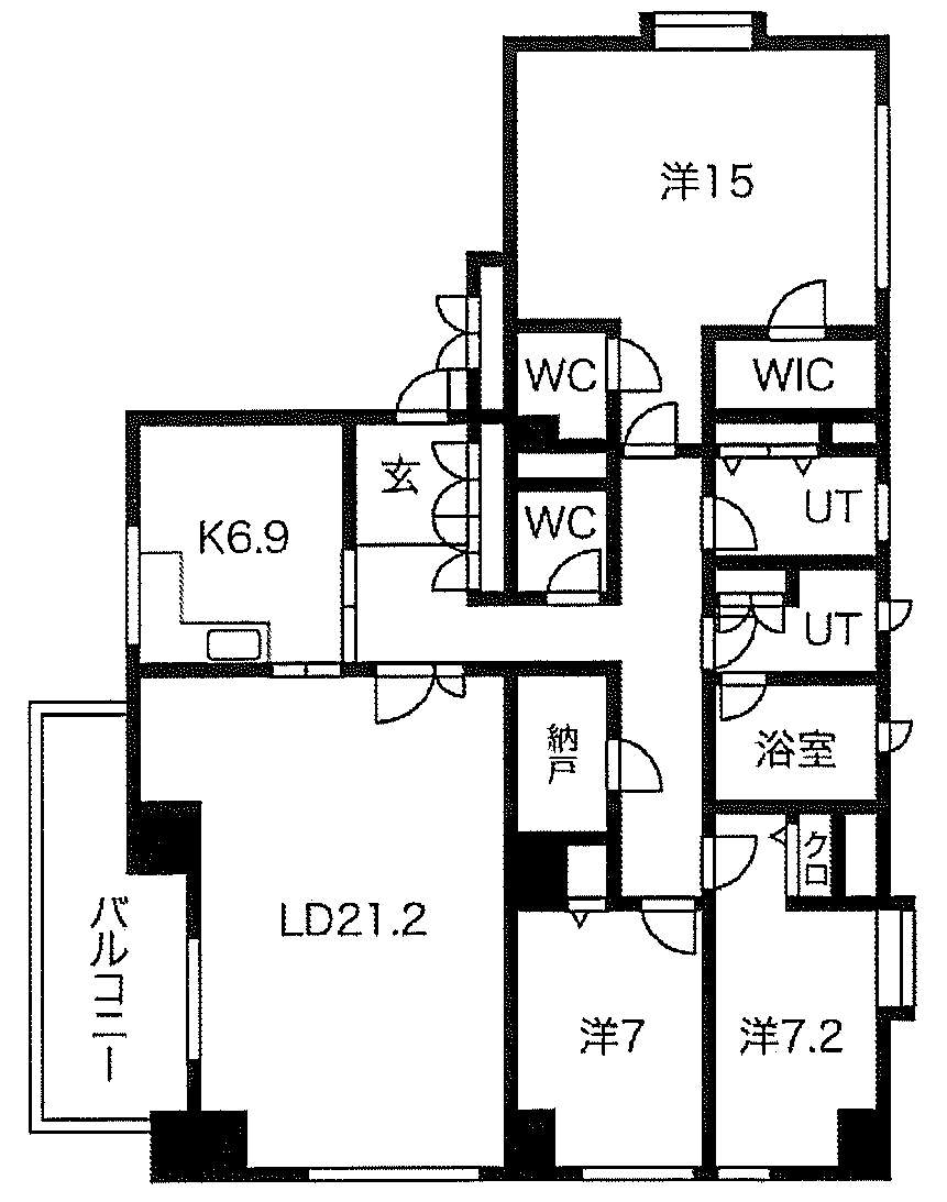 コート帝塚山中の間取り