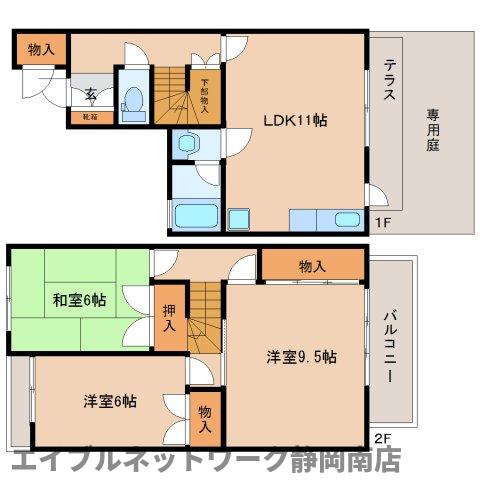 静岡市駿河区小鹿のマンションの間取り