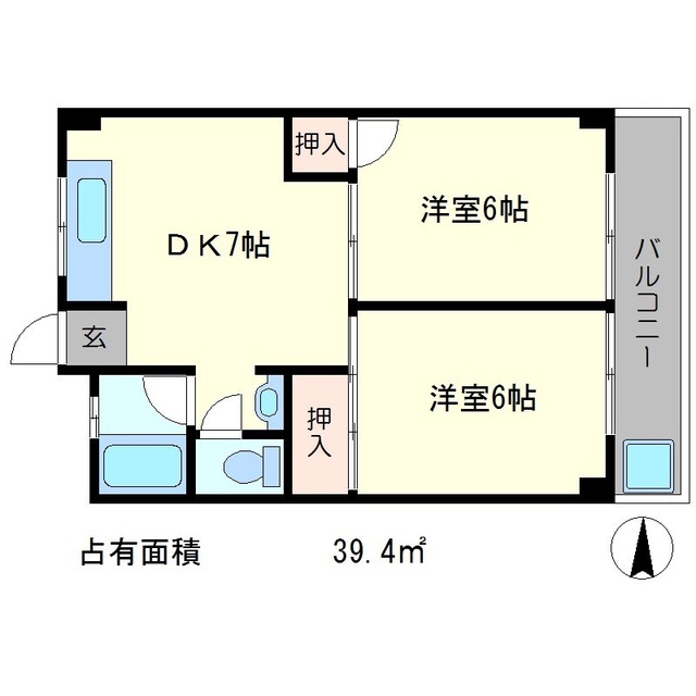 ハイツ新喜の間取り