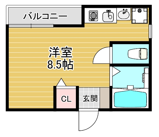 神戸市須磨区鷹取町のアパートの間取り