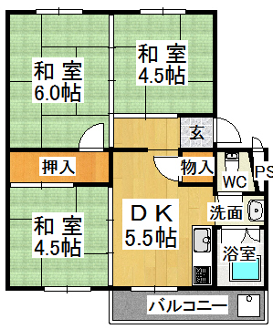 明舞北住宅の間取り