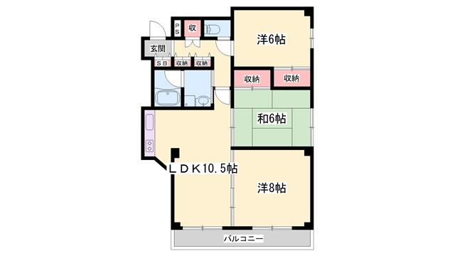 サンハイツ白鷺の間取り