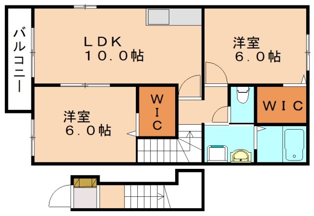 【飯塚市目尾のアパートの間取り】