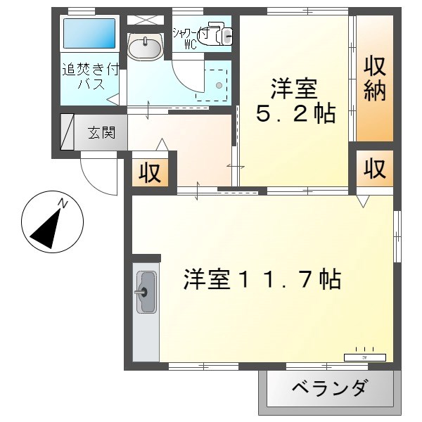 上田市五加のアパートの間取り