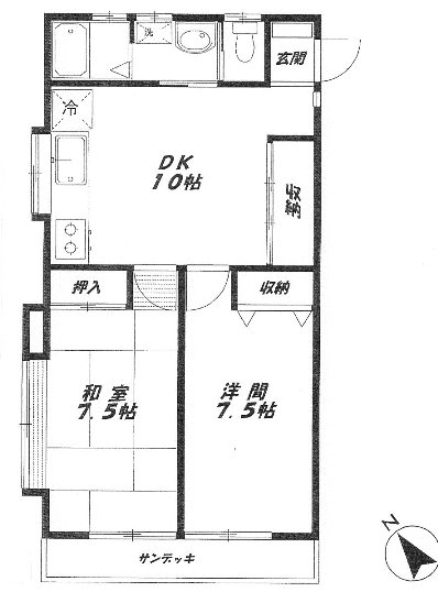 六連星コーポの間取り