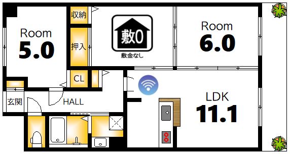 広島市中区舟入中町のマンションの間取り