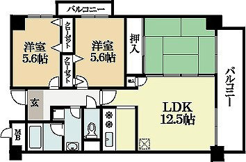 宇治市大久保町のマンションの間取り