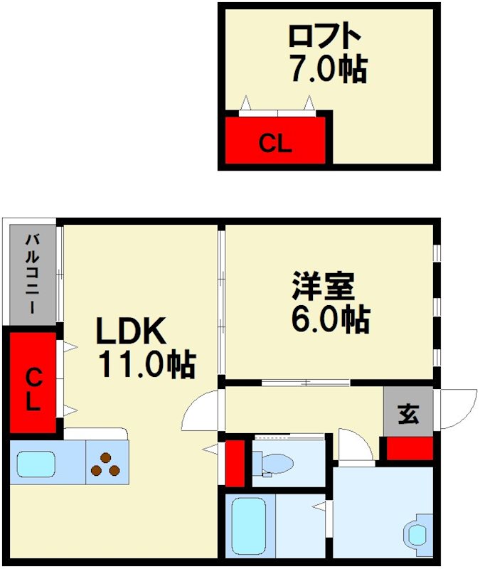 フリーチェレガロ A棟の間取り