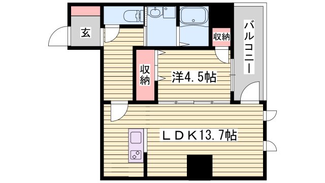 インタービレッジ船丘（増築部分）の間取り