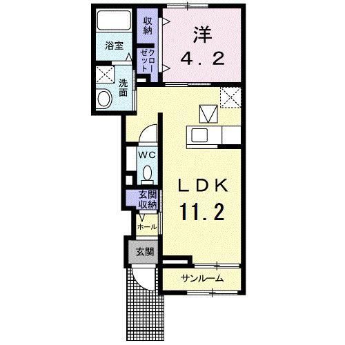 八戸市大字糠塚のアパートの間取り