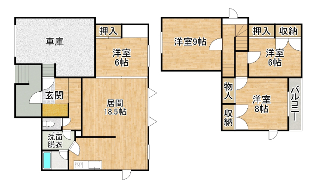 西１１南３４貸家の間取り