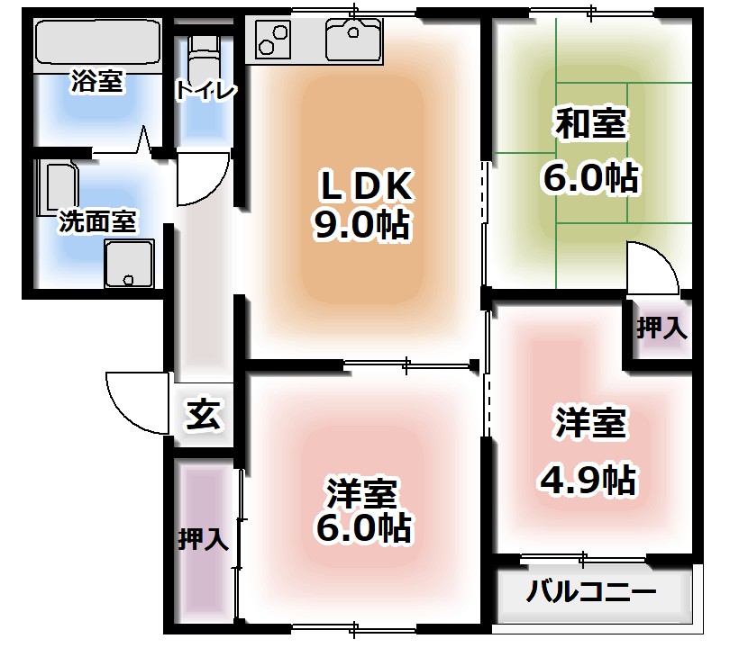 K・タウンコートの間取り