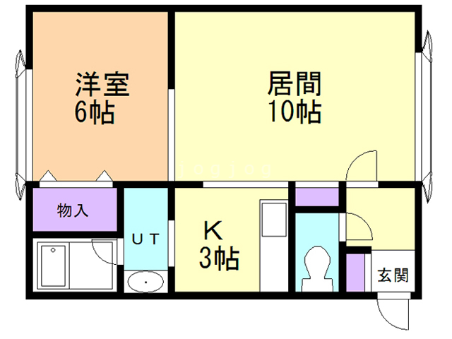 札幌市白石区北郷九条のアパートの間取り