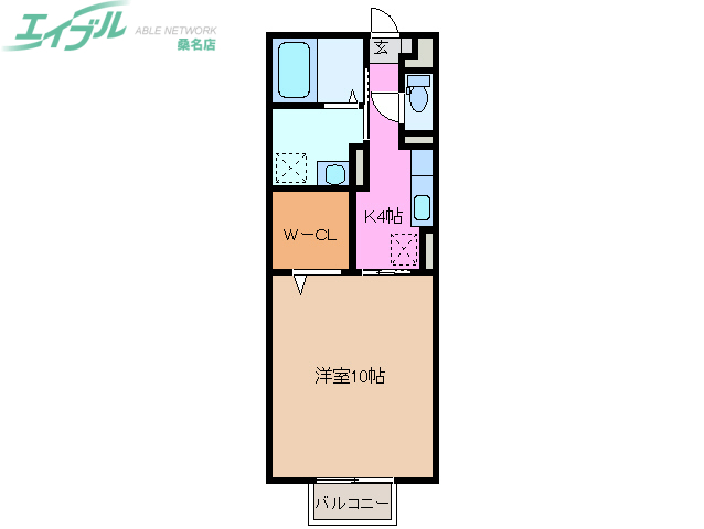 桑名市大字江場のアパートの間取り